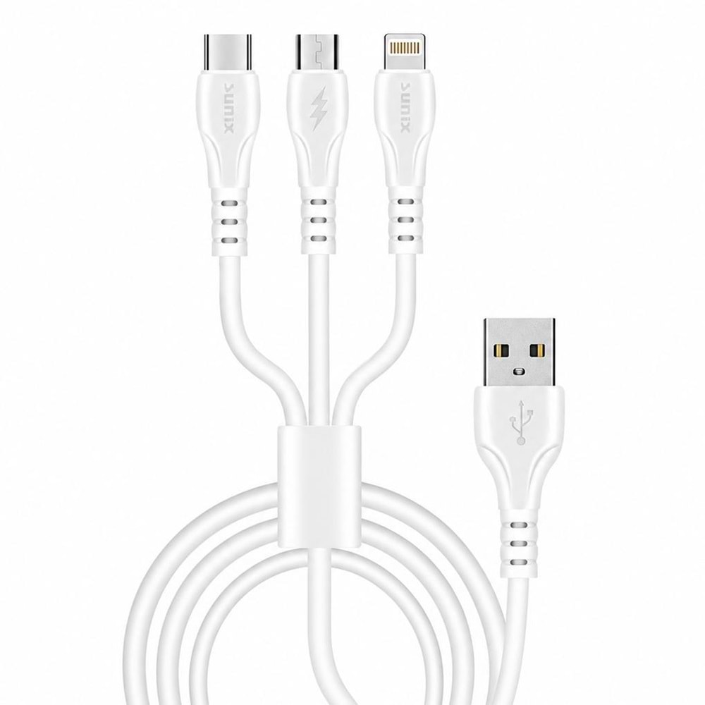 SUNIX 3IN1 USB CABLE DATA & CHARGING 3,1A 1M