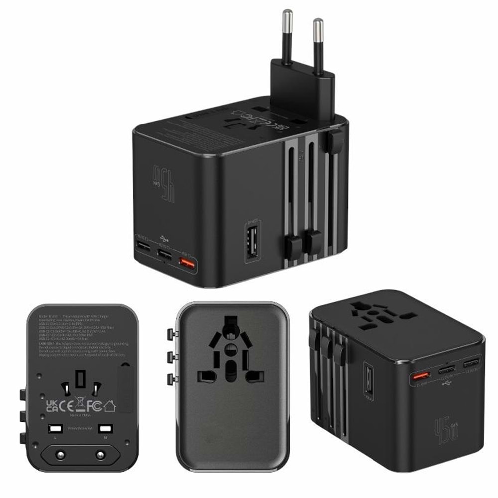 WIWU UNIVERSAL PLUG ADAPTOR 45W (TR/US/UK/AUS/EU UYUMLU)