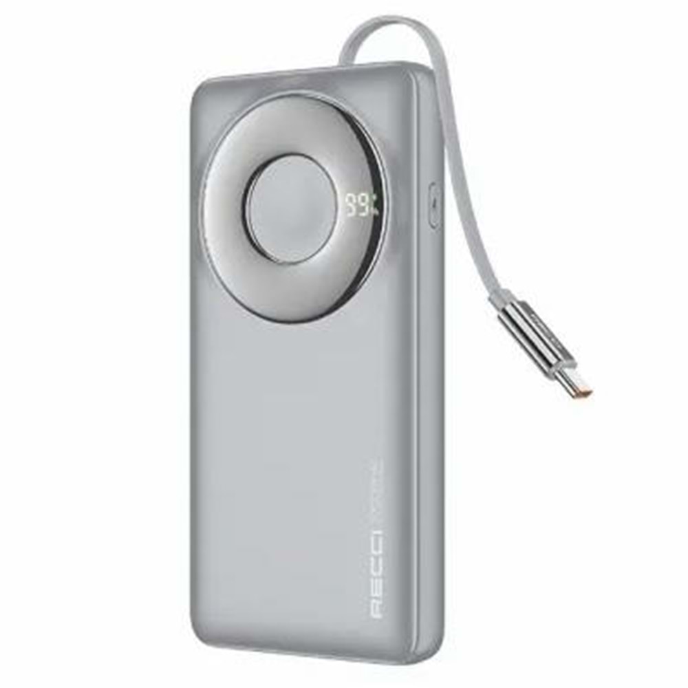 RECCI POWERBANK 10000MAH TYPE-C CABLE P58 GRAY