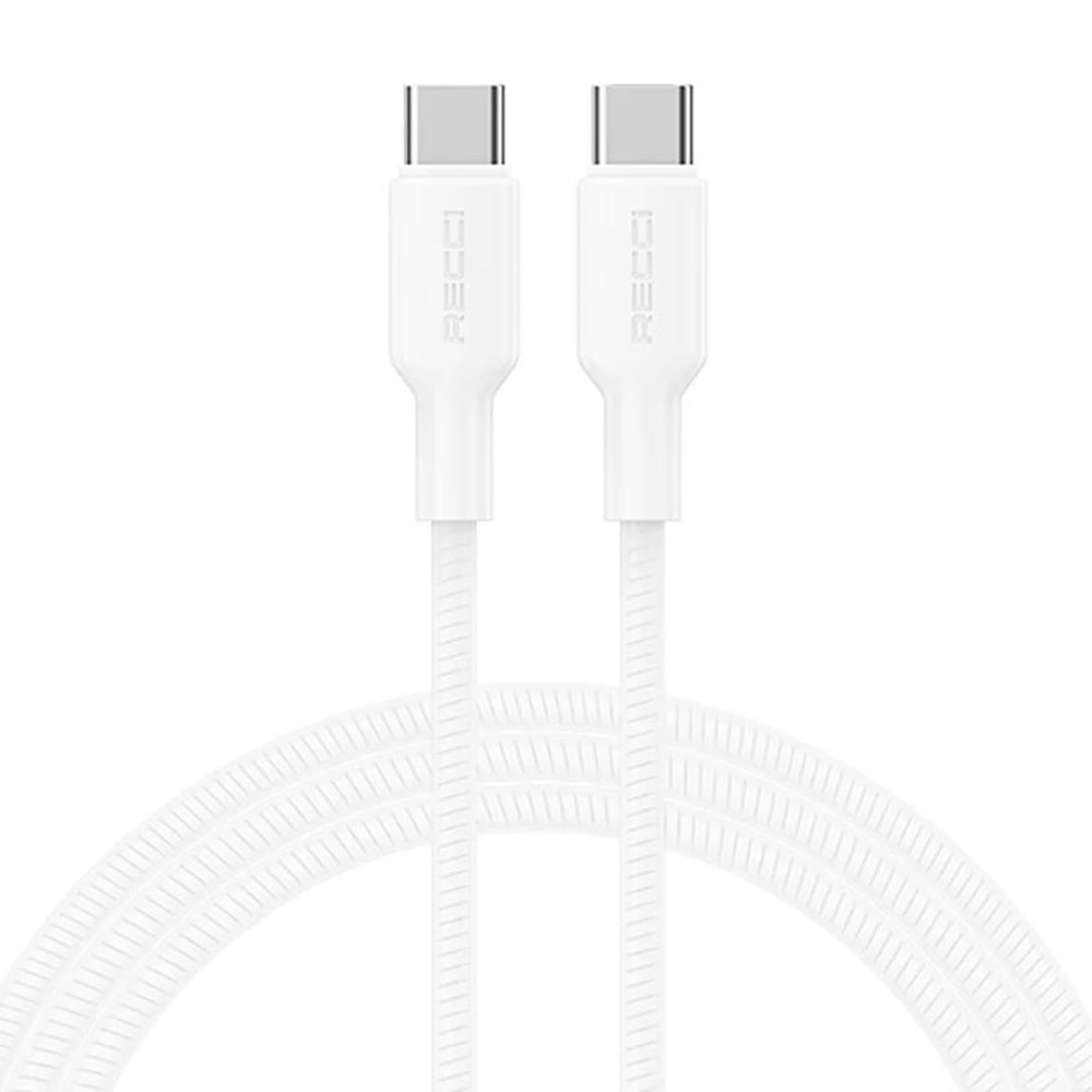 Recci RS46CC Type-C to Type-C PD 65W Hızlı Şarj Özellikli Data ve Şarj Kablosu 1.2M WHITE