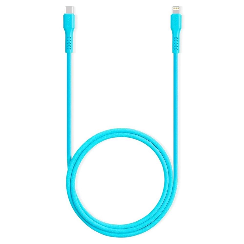 TTEC USB-C - LIGHTNING HIZLI SARJ KABLOSU 120CM NEON BLUE