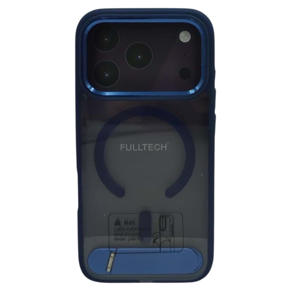 IPHONE 17 PRO MAX KILIF FULLTECH 3-IN-1 (PROTECT,CHARGE,STAND) BLUE