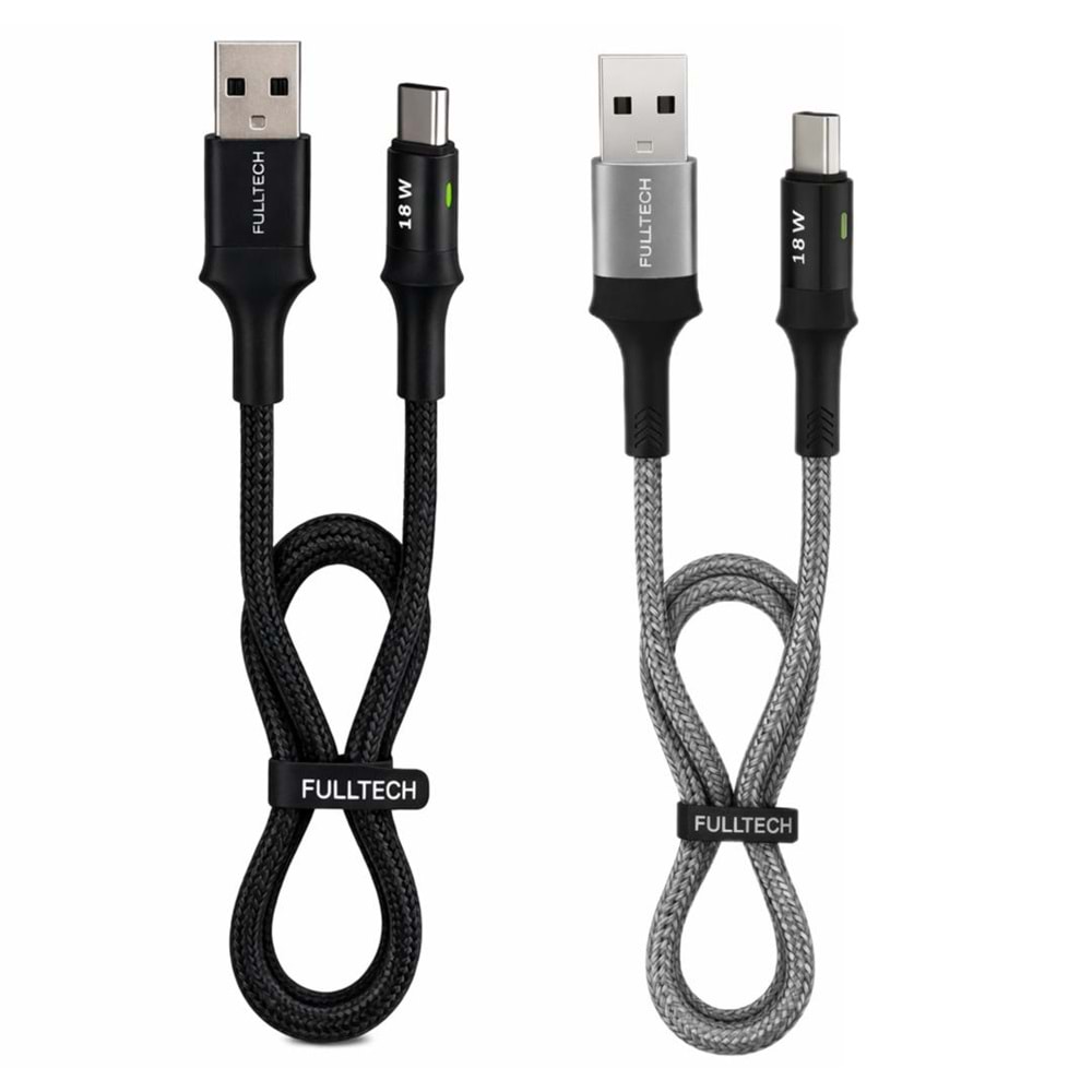 FULLTECH USB-A TO USB-C FAST CHARGING CABLE 18W 1.2M