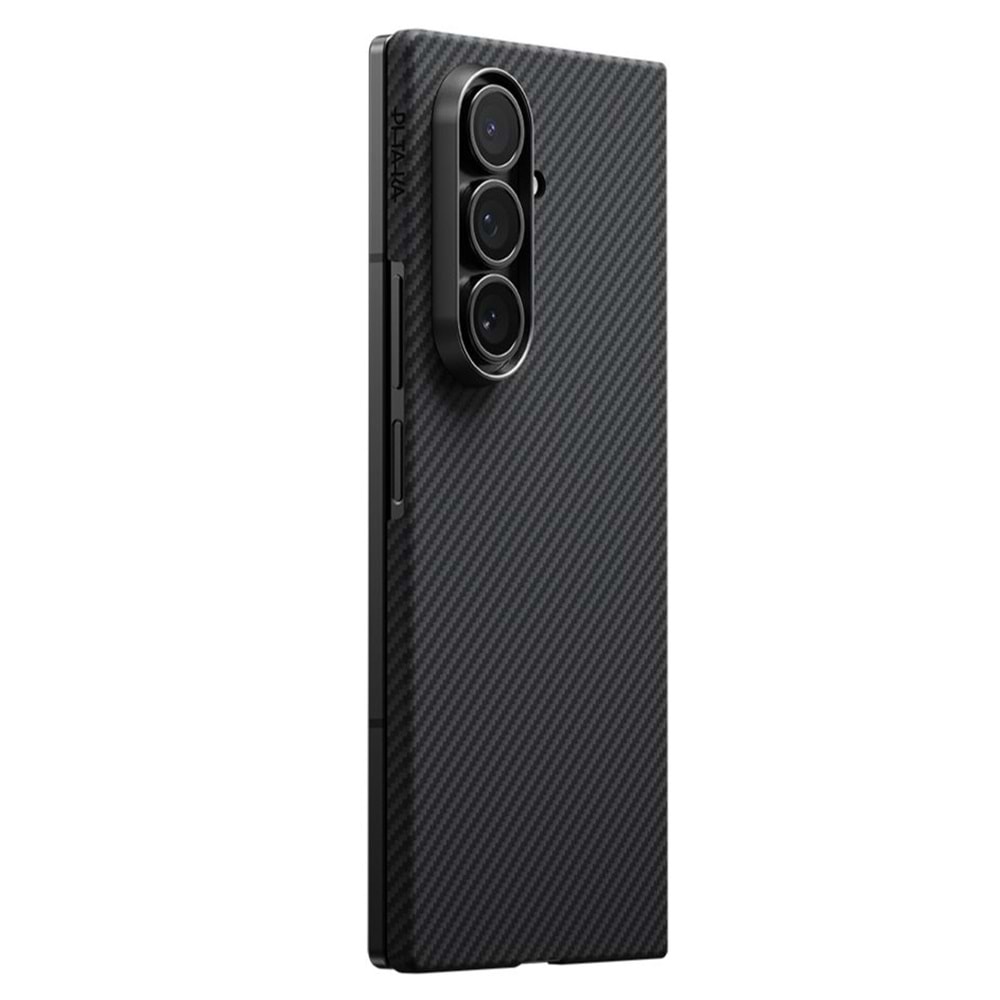 PITAKA GALAXY Z Fold 7 Kılıf M-safe Şarj Özellikli 600D Aramid Fiber Ultra-Slim Classic Serisi Twill Kapak BLACK-GREY