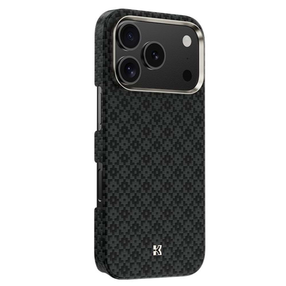 BENKS Apple iPhone 17 Pro Max Kılıf M-Safe Şarj Özellikli ArmorAir ArmorGrid Serisi Kevlar Kapak BLACK