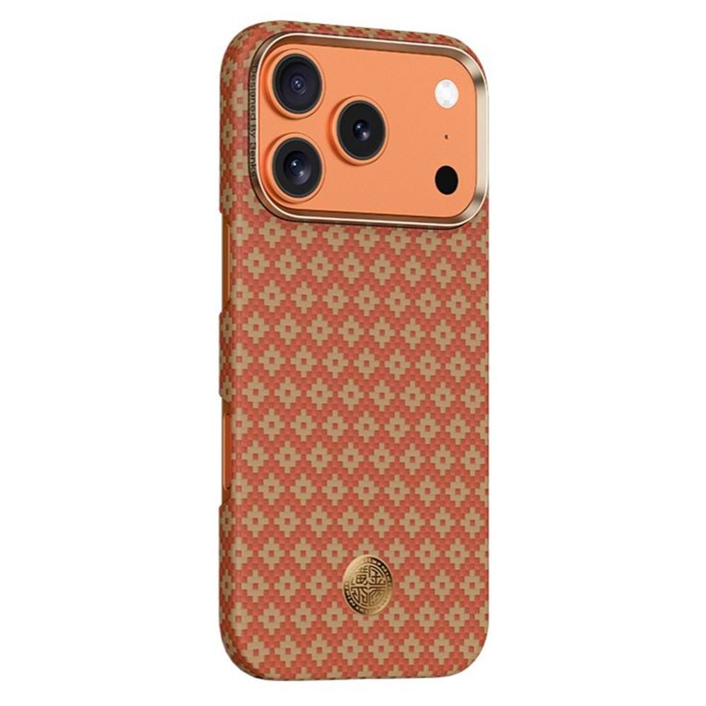 BENKS Apple iPhone 17 Pro Kılıf M-Safe Şarj Özellikli ArmorAir ArmorGrid Serisi Kevlar Kapak LIGHT ORANGE