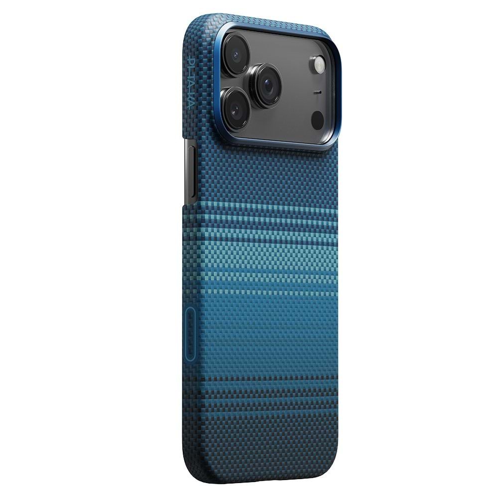 PITAKA Apple iPhone 17 Pro Max Kılıf M-safe Şarj Özellikli Aramid Fiber Tactile Woven Sunset-Moonrise Serisi Kapak BLUE