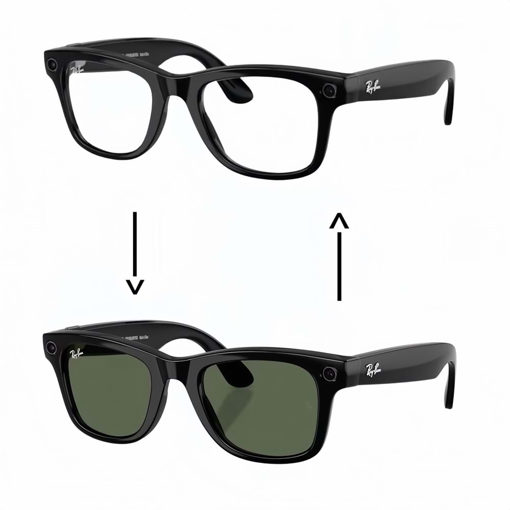 RAYBAN META WAYFARER F SHINY BLACK S50 RW4012 GEN2 L TRANSITIONS GRAPH.GREEN