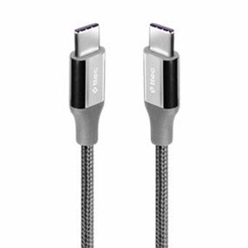 TTEC 60W ALUMICABLE XL TYPE-C TO TYPE-C CABLE 2M SILVER