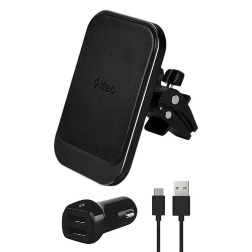 TTEC AIRCHARGER DRIVE M WIRELESS CHARGER(15W) + IN-CAR PHONE HOLDER + IN-CAR CHARGER +TYPE-C CABLE