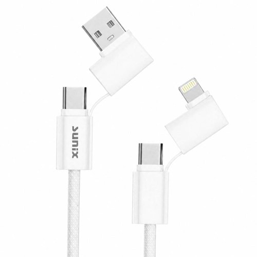 SUNIX 4IN1 CHARGE CABLE (USB-C TO LIGHTNING , USB-C TO USB-A)
