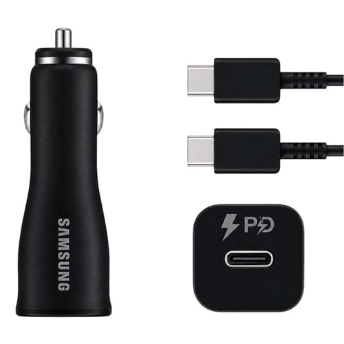 SAMSUNG CAR CHARGING 25W USB WITH TYPE-C TO TYPE-C CABLE