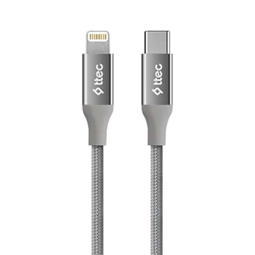 TTEC 20W ALUMICABLE LIGHTNING TO TYPE-C CABLE 1.5M SILVER
