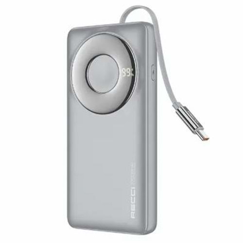 RECCI POWERBANK 10000MAH TYPE-C CABLE P58 GRAY