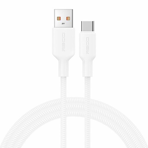 Recci RS46C USB-A to Type-C 2.4A Hızlı Şarj Özellikli Data ve Şarj Kablosu 100W 1.2M