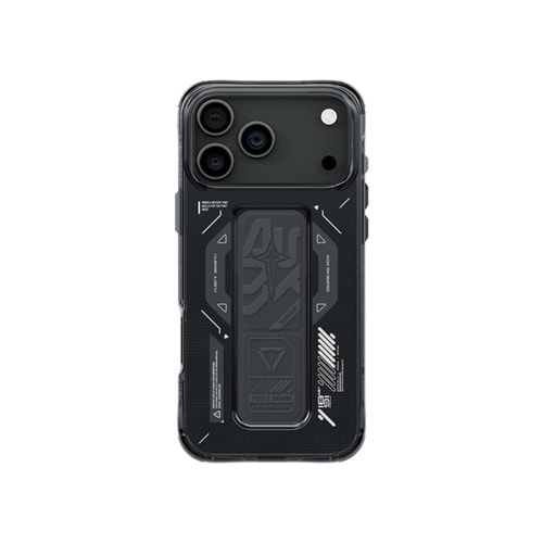 Apple iPhone 17 Pro Max Kılıf M-safe Şarj Özellikli Teknoloji Desenli Skinarma Helio Mag Charge Standlı Kapak