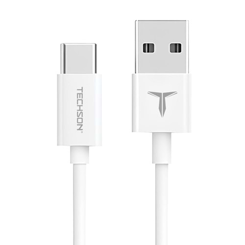 TECHSON KABLO TURBO CHARGE USB-A TO USB-C WHITE