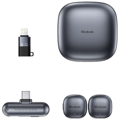 MCDODO CLEARSYNC AL NOISE-CANCELLING WIRELESS MICROPHONE FOR USB-C & LIGHTNING