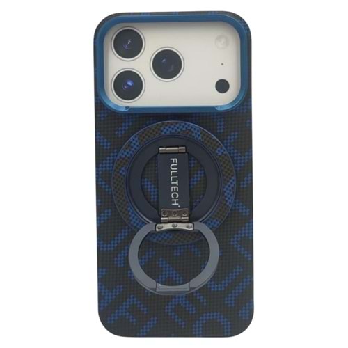 IPHONE 17 PRO MAX KILIF FULLTECH MAGNETIC RING STAND RED NAVY