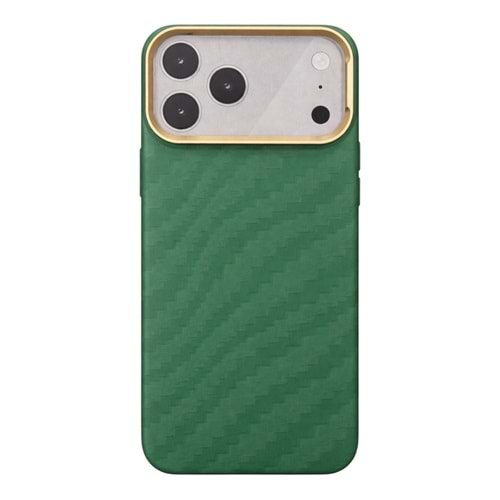IPHONE 17 PRO MAX KILIF FULLTECH PREMIUM ALUMINUM ALLOY CAMERA FRAME BAMBOO GREEN