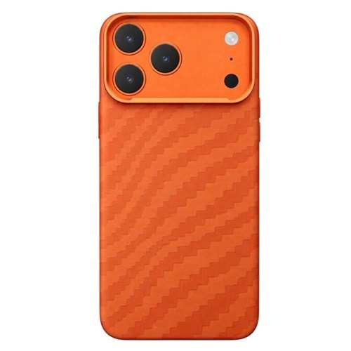 IPHONE 17 PRO MAX KILIF FULLTECH PREMIUM ALUMINUM ALLOY CAMERA FRAME BAMBOO ORANGE