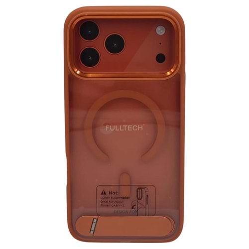 IPHONE 17 PRO MAX KILIF FULLTECH 3-IN-1 (PROTECT,CHARGE,STAND) ORANGE