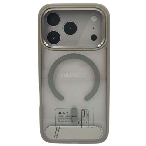 IPHONE 17 PRO MAX KILIF FULLTECH 3-IN-1 (PROTECT,CHARGE,STAND) GRAY