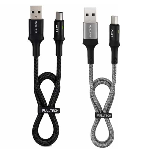 FULLTECH USB-A TO USB-C FAST CHARGING CABLE 18W 1.2M