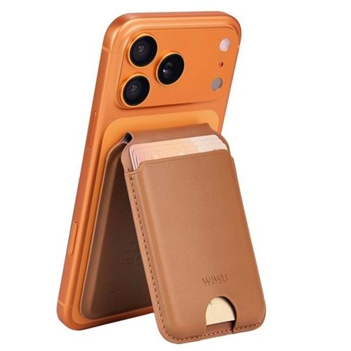 WIWU MAGNETIC WALLET HOLDER WITH FIND MY BROWN