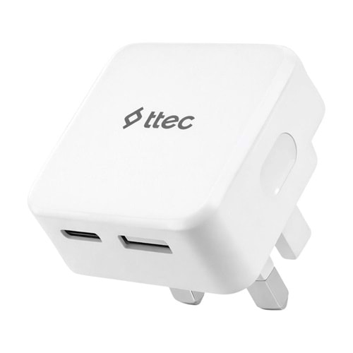TTEC SMART CHARGER DUO PRO USB-C/USB-A UK TRAVEL CHARGER PD30W