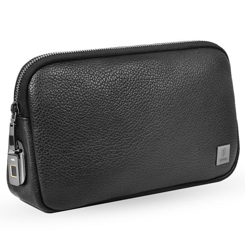 WIWU ALPHA FINGERPRINT LOCK CLUTCH BAG BLACK