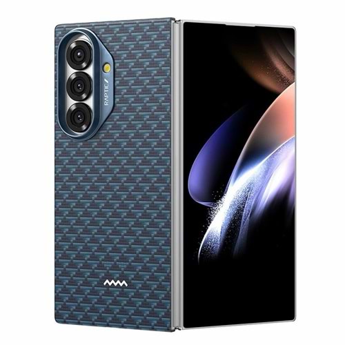 RAPTIC GALAXY Z Fold 7 Kılıf M-safe Şarj Özellikli Aramid Skin Origin Serisi Kapak DARK BLUE