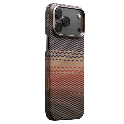 PITAKA Apple iPhone 17 Pro Max Kılıf M-safe Şarj Özellikli Aramid Fiber Tactile Woven Sunset-Moonrise Serisi Kapak