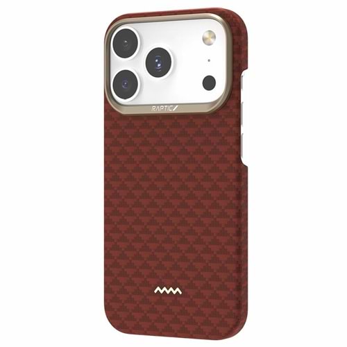 RAPTIC Apple iPhone 17 Pro Max Kılıf M-safe Şarj Özellikli Aramid Skin Origin Serisi Kapak RED