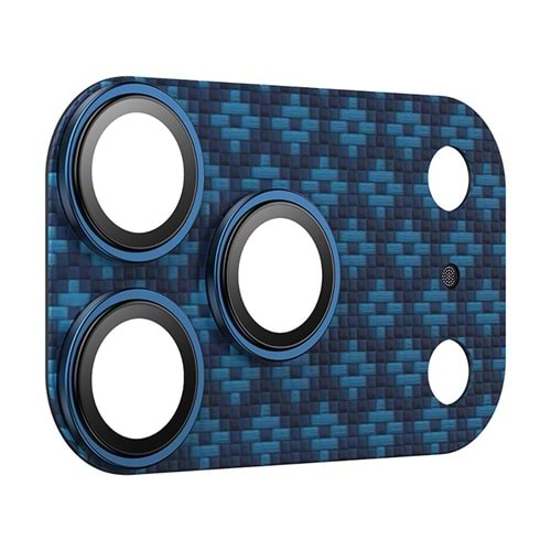 BENKS Apple iPhone 17 Pro Max ArmorWarrior ArmorGrid Serisi Kevlar Kamera Lens Koruyucu BLUE
