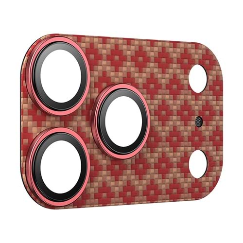 BENKS Apple iPhone 17 Pro Max ArmorWarrior ArmorGrid Serisi Kevlar Kamera Lens Koruyucu ORANGE