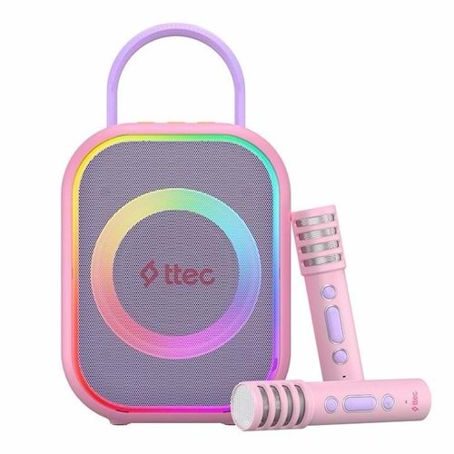 TTEC VOCALMATE PORTABLE WIRELESS KIDS KARAOKE SET PINK
