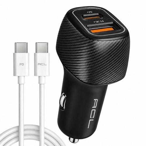 ACL AC-92 PD CAR CHARGER 48W WITH TYPE-C TO TYPE-C CABLE 1M