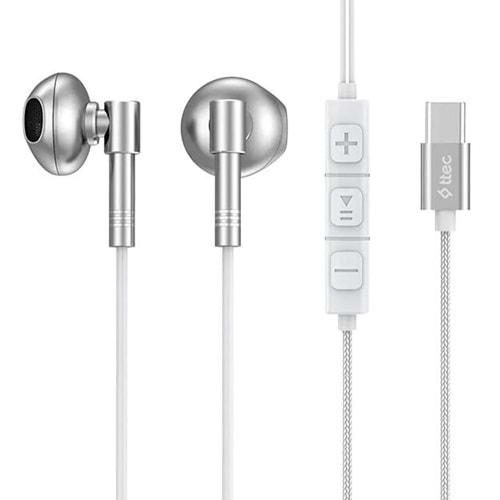 TTEC RIO FIT STYLE IN-EAR HEADPHONES SILVER
