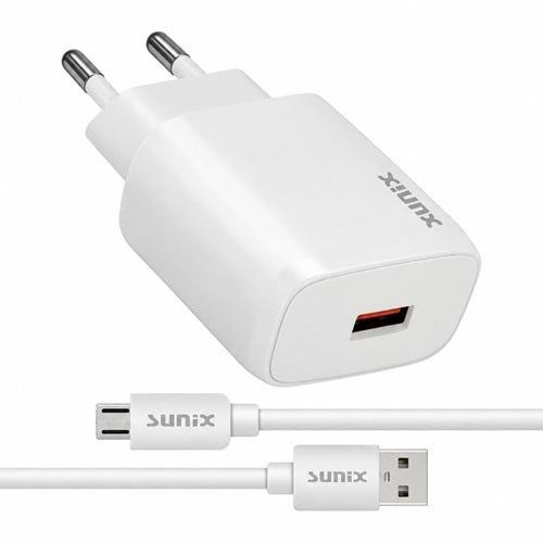 SUNIX S30 USB TRAVEL CHARGER WITH MICRO CABLE