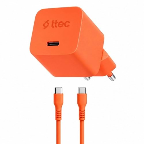 TTEC 2SCG20CNT SMARTCHARGER PRO TYPE-C TO TYPE-C CABLE WITH TRAVEL CHARGER 20W