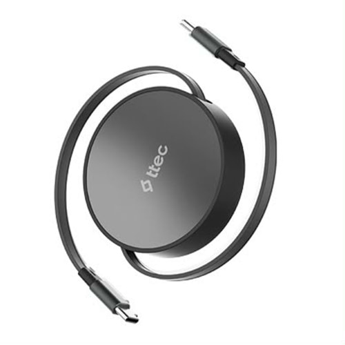 TTEC 100W TYPE-C TO TYPE-C MINI RETRACTABLE CABLE