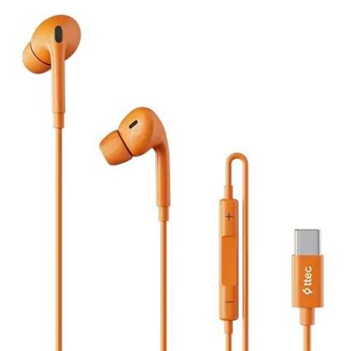 TTEC POP FIT IN-EAR TYPE-C HEADPHONES ORANGE