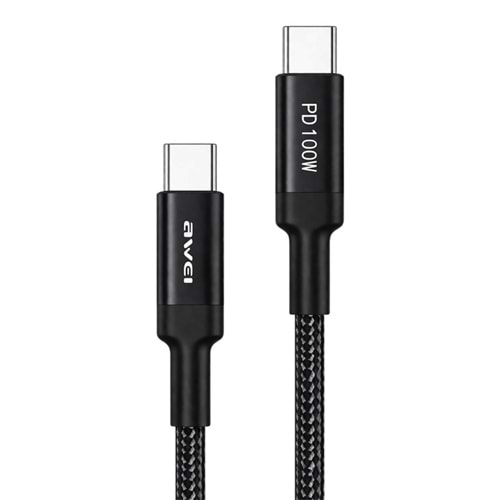 AWEI TYPE-C TO TYPE-C FAST CHARGING CABLE 5A PD100W 1M