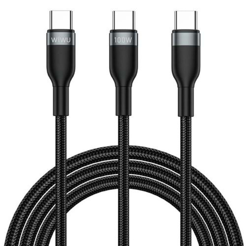 WIWU CONSCISE USB-C TO USB-C + USB-C CABLE 1.2M 100W