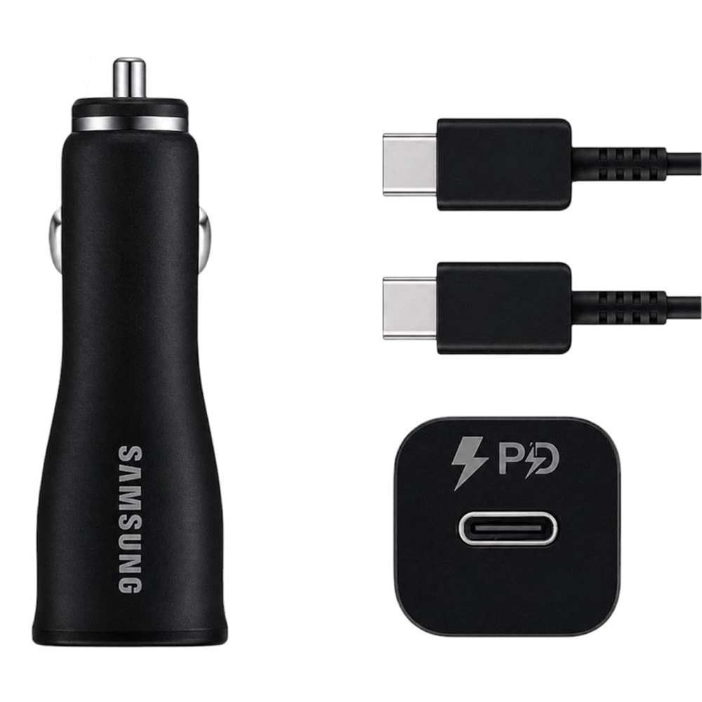 SAMSUNG CAR CHARGING 25W USB WITH TYPE-C TO TYPE-C CABLE