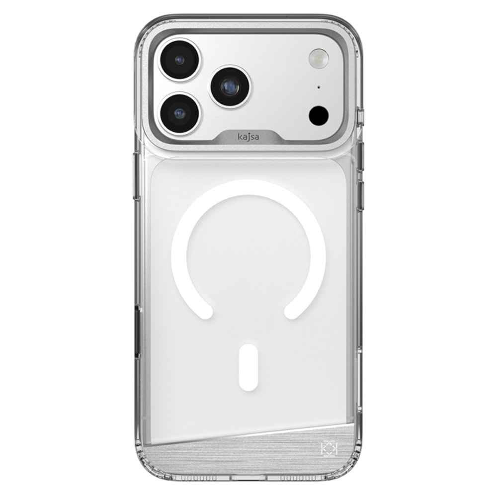 Apple iPhone 17 Pro Max Kılıf M-safe Şarj Özellikli Airbag Tasarımlı O-Ring Şeffaf Kajsa Alüminyum Trans Shield Serisi Kapak