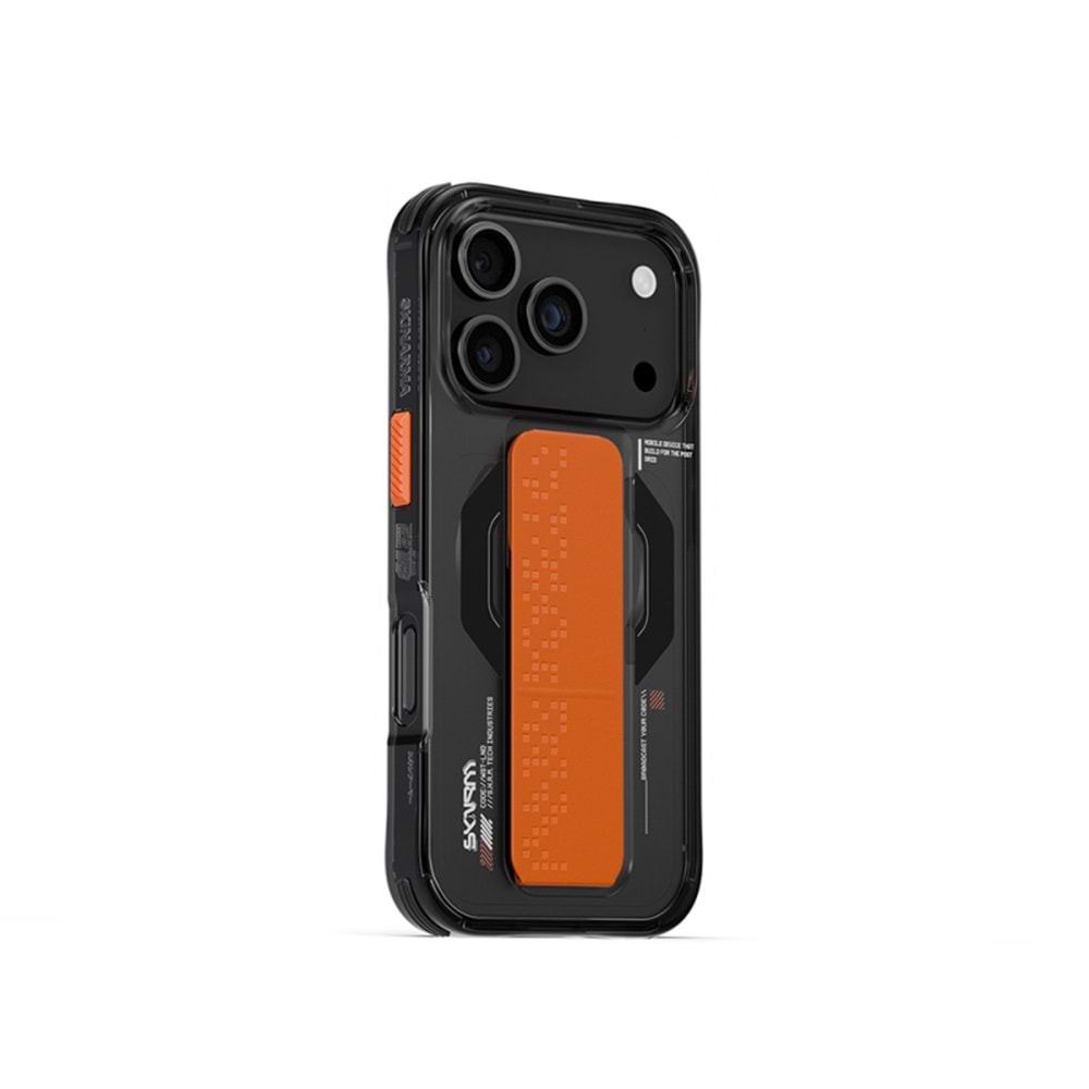 Apple iPhone 17 Pro Kılıf M-Safe Şarj Özellikli Airbag Tasarımlı Standlı Skinarma Haxa Kapak