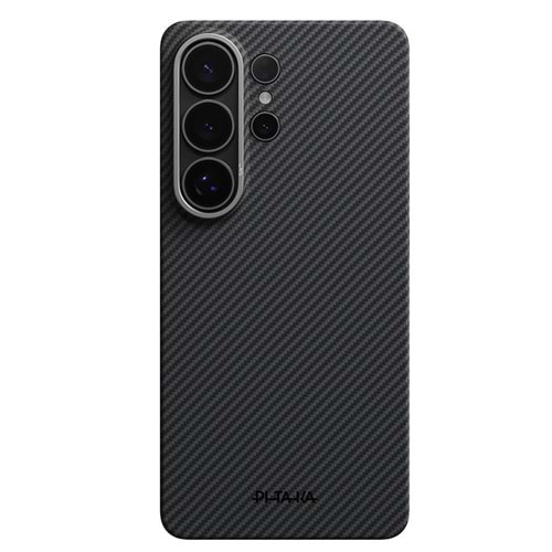 PITAKA GALAXY S26 ULTRA Kılıf M-safe Şarj Özellikli 600D Aramid Fiber Ultra-Slim Classic Serisi Twill Kapak BLACK-GREY