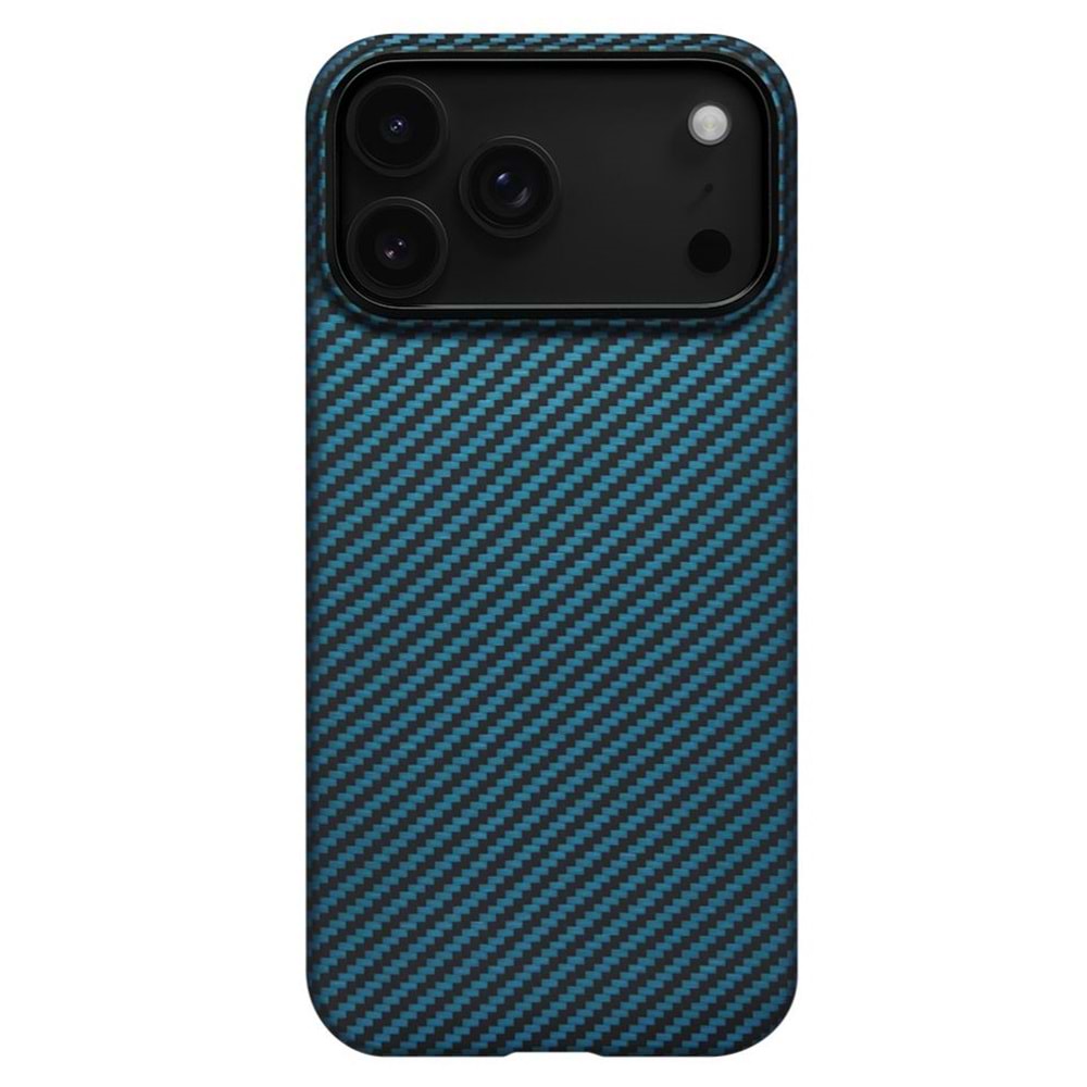PITAKA Apple iPhone 17 Pro Max Kılıf M-Safe Şarj Özellikli Kamera Kontrol Butonlu Aramid Fiber Ultra-Slim Kapak BLACK-BLUE